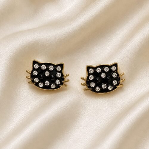 Black Cat Crystal Hair Clip for Women & Girls – Stylish Rhinestone Hair Claw Clip